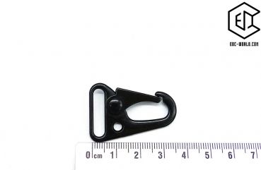 Karabiner mit Öse, Alu, schwarz