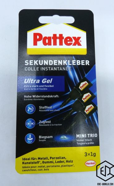 Pattex®: Sekundenkleber Ultra Gel MINI trio, 3 Tuben à 1 g